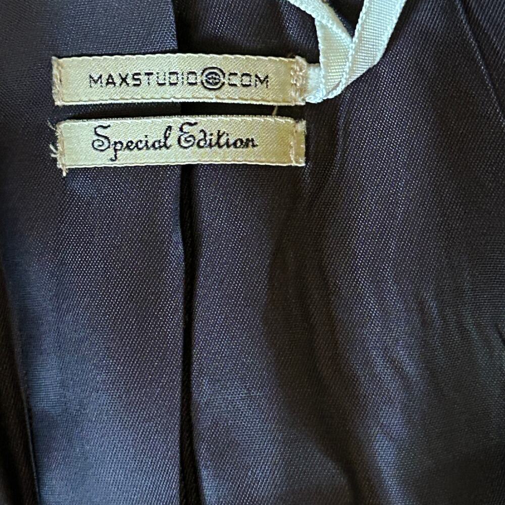 Vintage 90s Max Studio Special Edition Brown Herringbone Wool Blazer Small - Picture 5 of 12